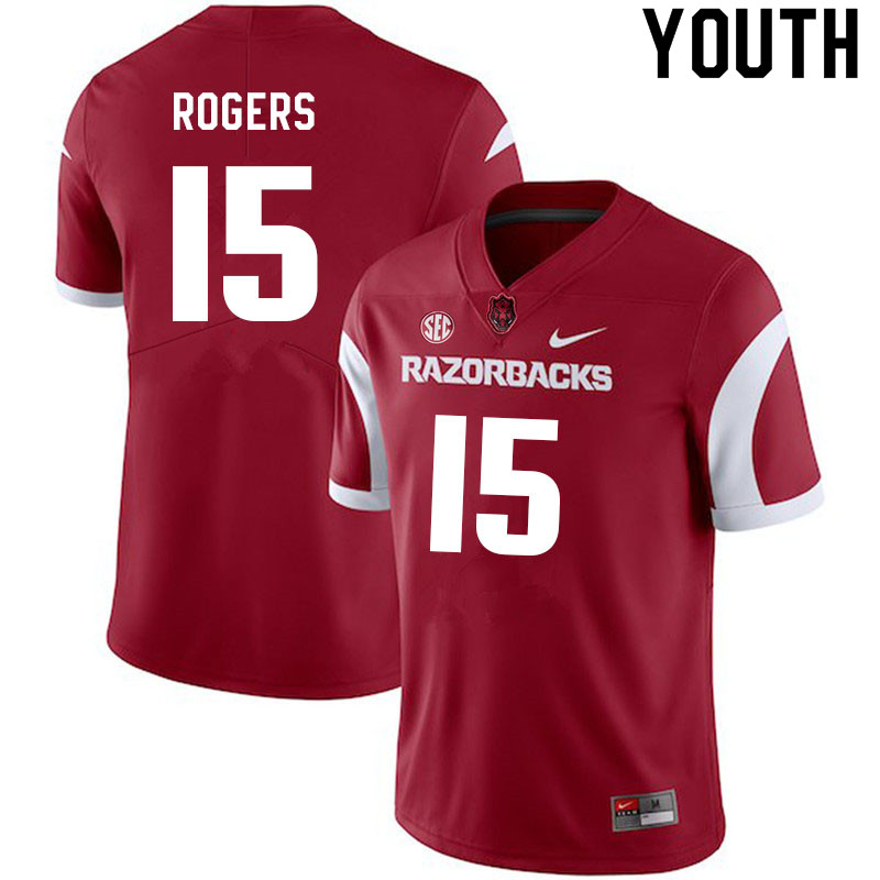 Youth #15 Landon Rogers Arkansas Razorbacks College Football Jerseys Sale-Cardinal